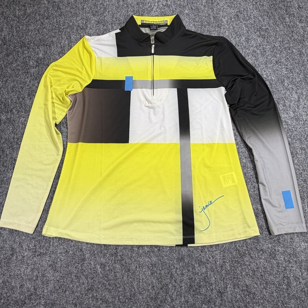 Sunsense By Jamie Sadock Womens Medium Golf Quarter Zip Top Colorblock
